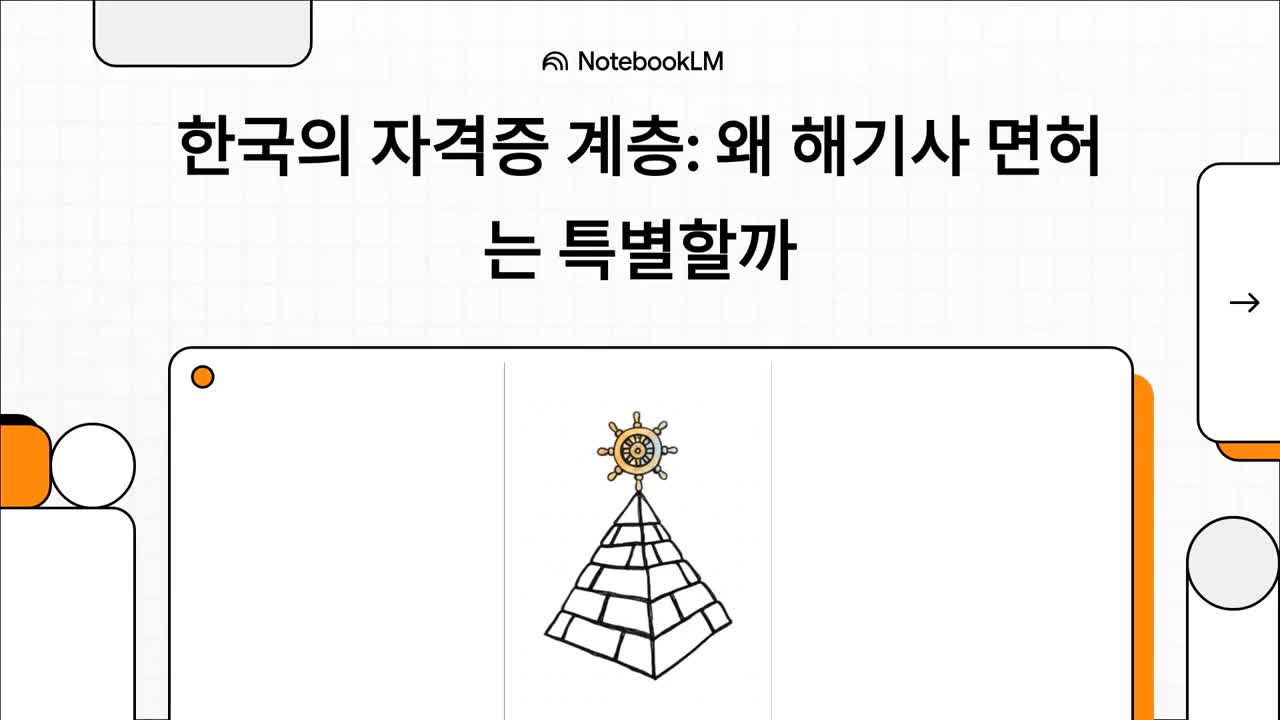 한국의 자격증 계층: 왜 해기사 면허는 특별할까